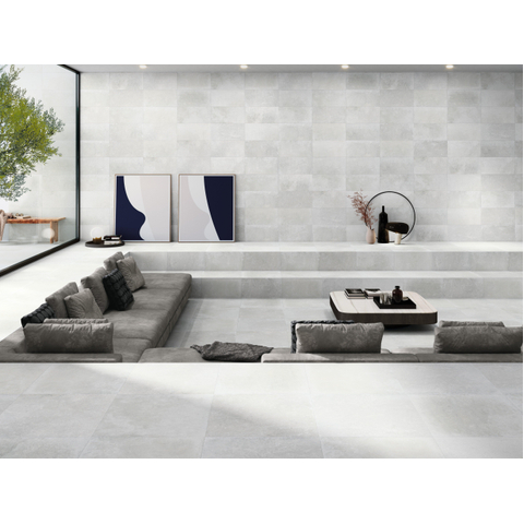 Terravito Calvero wand- en vloertegel - 30x60cm - 9.0mm - Rechthoek - gerectificeerd - Betonlook - mat wit SW1077658