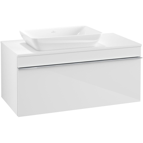 Villeroy & Boch Venticello wastafelonderbouwkast met 1 lade voor opzetwastafel links 95.7x50.2x43.6cm glans wit 1025483