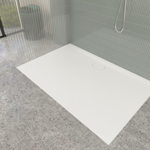 Villeroy & Boch Ecora douchebak - 150x100x3.5cm - afvoer lange zijde - white alpine (wit) SW1558959