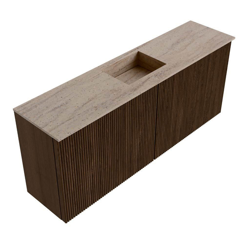 Mondiaz JOYA-DLUX 100cm toiletmeubel - kleur Walnut - Wastafel FAYE positie Midden 1 kraangat kleur Saba. SW1424662