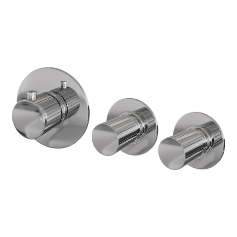 BRAUER Stripe Thermostat encastré - 2 vannes d'arrêt - parties encastrées et apparentes - chrome SW1434727