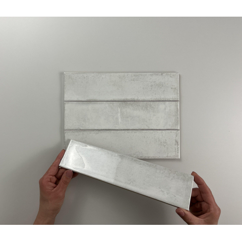 ÉCHANTILLON Terravito Dalmira Carrelage mural - 7.5x30cm - Rectangle - 8.6mm - White SW736417