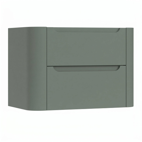 H&R Badmeubelen Juice Meuble sous lavabo - 80x45x50cm - coins arrondis - 2 tiroirs - poignée intégrée - Pétrole mat SW1488549