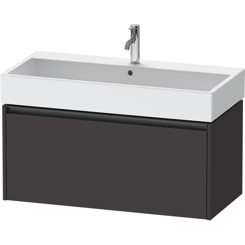 Duravit Ketho.2 Wastafelonderbouwkast - met 1 lade - 98.4x46x44cm - met greep antraciet - grafiet supermat SW771905