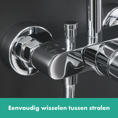 Hansgrohe Crometta e 240 - 1jet - showerpipe - met douchekraan - hoogglans chroom SW73208