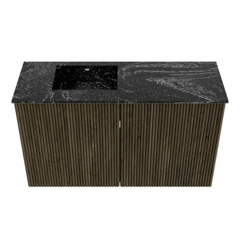 Mondiaz JOYA-DLUX 70cm meuble de toilette - couleur Shadow - Vasque FAYE position Gauche 1 trou de robinet couleur Lava. SW1422837