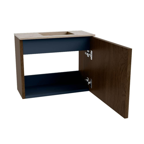 Mondiaz JOYA-DLUX Meuble de toilette 50cm - couleur Walnut - Vasque FAYE position Droite 1 trou de robinet couleur Arena. SW1424313