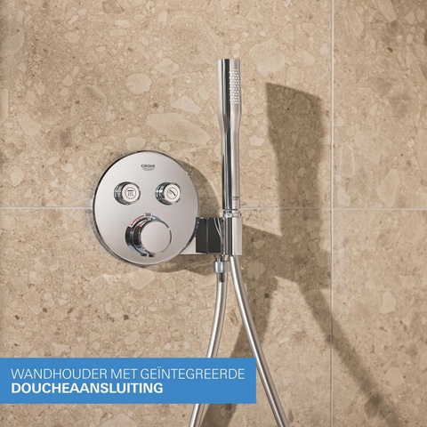 Grohe Precision SmartControl ensemble de douche pluie encastré – thermostatique – douche de tête ronde Ø 26 cm – bras mural courbé – chrome SW1120184