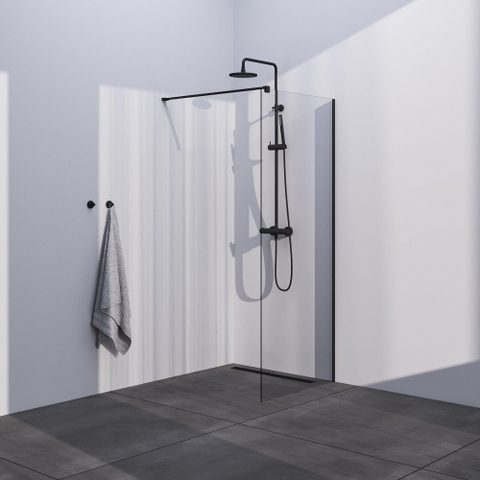 BRAUER Season Paroi de douche à l'italienne - verre transparent - 80x200cm - noir mat SW1038979