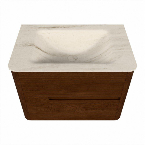 Mondiaz CIRO-DLUX Badkamermeubelset - 70x45x50cm - Solid surface wastafel Meli - 1 wasbak Midden - zonder kraangaten - 2 lades - Ruby SW1531751