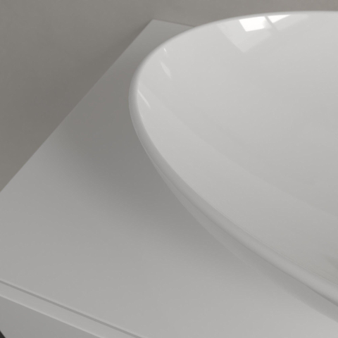 Villeroy & Boch Loop & Friends opzetwastafel - 56x38cm - zonder kraangat - zonder overloop CeramicPlus - White Alpine (glans wit) SW644151