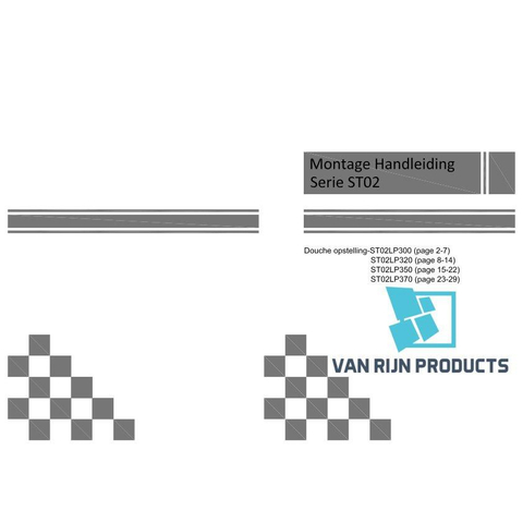 Van Rijn Products ST02 Nisdeur - 120x200cm - helder glas - dikte 6mm - met vast deel - incl. glasbehandeling - zwart mat SW773161