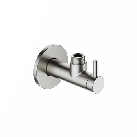 Hotbath Mate Hoekstopkraan rond - met filter 1/2" - geborsteld nikkel (RVS) SW12952