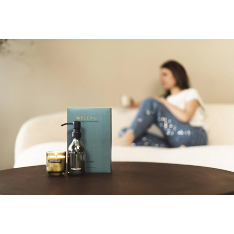Wellmark Discover giftset - handzeep en geurkaars - dark amber - smokey zwart glas SHOWROOMMODEL SHOW26758