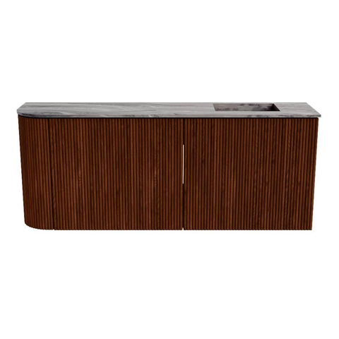 Mondiaz JOYA-DLUX 101.6cm toiletmeubel - ronding links kleur Ruby - Wastafel FAYE positie Rechts Zonder kraangat kleur Sombra. SW1425707