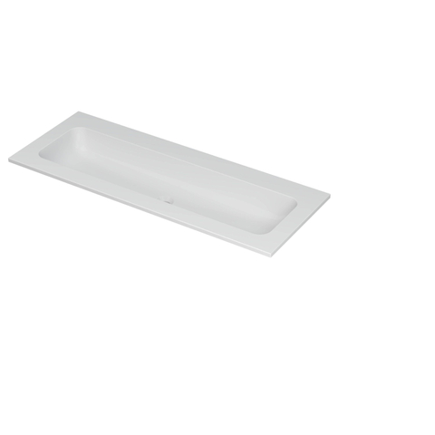 Ink aspekt lavabo 120x1,5x45cm 0 trous pour robinet 1 évier porcelaine blanc mat SW439547