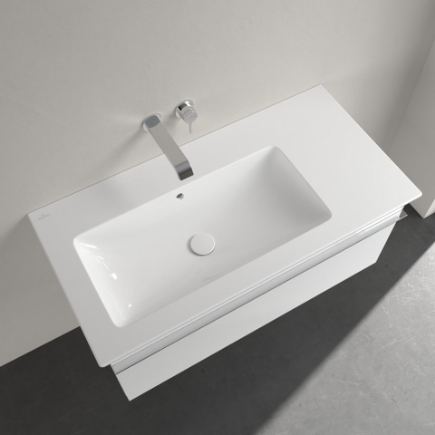 Villeroy & Boch venticello meubelwastafel - 100x50cm - zonder kraangat - met overloop - White Alpine (glans wit) 1025130
