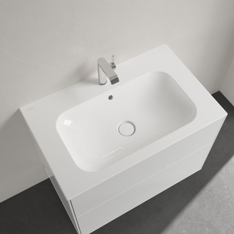 Villeroy & Boch Finion Lavabo-meuble - 800 x 500 x 160 mm - Blanc Alpin CeramicPlus - avec trop-plein dissimulé - non poli SW106522