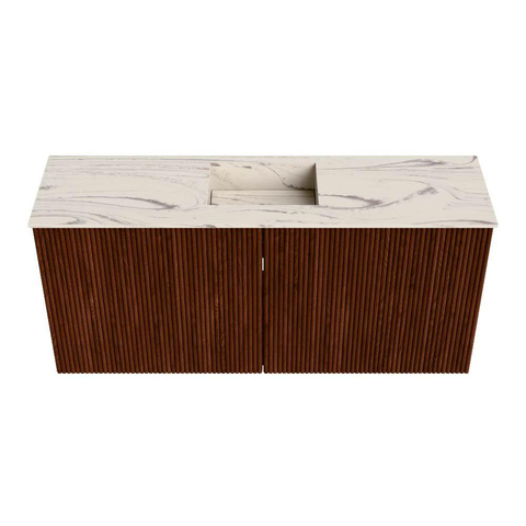 Mondiaz JOYA-DLUX 90cm meuble de salle de bains - couleur Ruby - Vasque FAYE position Milieu 1 trou de robinet couleur Nata. SW1425439