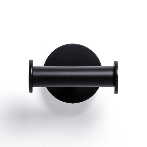 Ozean Eternal Handdoekhaak - dubbel - rond - mat zwart OUTLETSTORE STORE42341