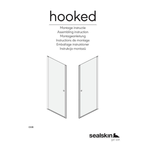 Sealskin Hooked porte pivotante 90x200cm pour niche verre de sécurité 6mm argent haute brillance SW543186