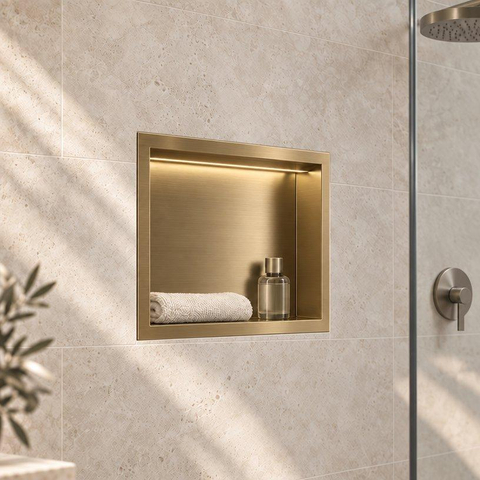 Fortifura Galeria Niche encastrée - 30x30x7cm - éclairage LED - laiton brossé SW1529766