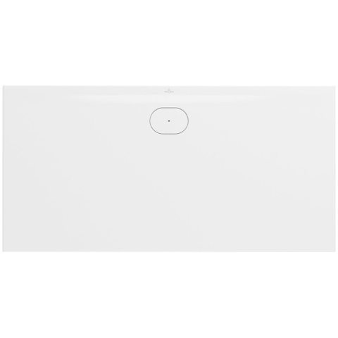 Villeroy & Boch Ecora douchebak - 160x80x3.5cm - afvoer lange zijde - stone white (wit) SW1558933