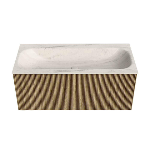MONDIAZ KURVE-DLUX 100cm badmeubel kleur Dusk met 1 lade en 0 deuren. Wastafel BIG MEDIUM Midden zonder kraangat Meli. SW1431886