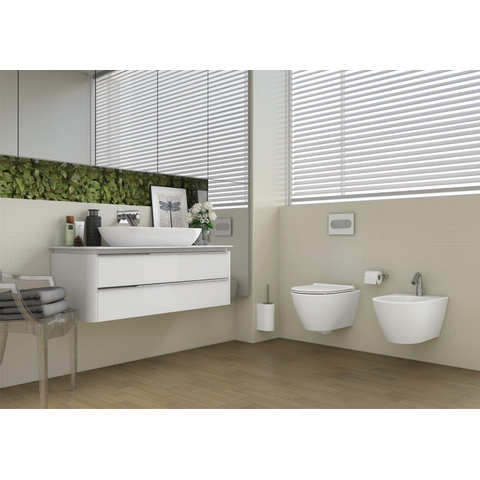 Sanindusa Sanlife WC suspendu – Rimflush sans bride – profondeur 56 cm – blanc brillant SW96855