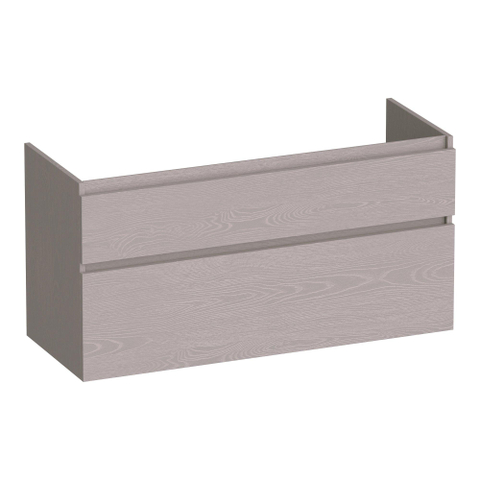 BRAUER Delight meuble sous-lavabo - 120x46x60cm - 2 tiroirs softclose - sans poignées - 1 découpe pour siphon - Timber Greige SW1199283
