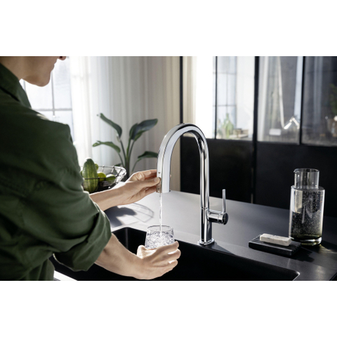 Hansgrohe Aqittura M91 SodaSystem 210, uittrekbare uitloop 1jetsBox, starter set chroom SW1567464