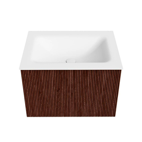 Mondiaz KURVE Ensemble meuble de salle de bains - 60x46x40cm - 1 tiroir - lavabo solid surface - central - sans trou de robinet - Ruby SW1415584