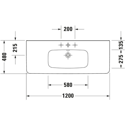 Duravit Durastyle Meubelwastafel - 120x48cm - met 1 kraangat - met overloop - wit SW54153