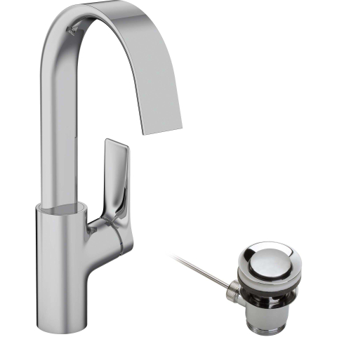 Hansgrohe VIVENIS 1 greeps wastafelkraan - 210 met draaibare uitloop en trekwaste - hoogglans chroom SW642494