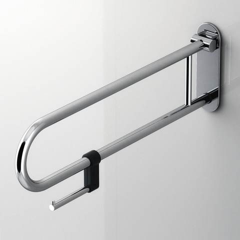Geesa Comfort & Safety Porte-rouleau de papier toilette pour barre d'appui relevable Chrome SW98297