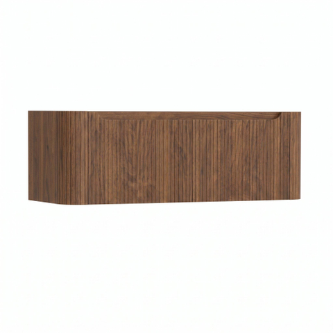 H&R Badmeubelen Juice Wastafelonderkast - 120x45x40cm - afgeronde hoeken - 3D-front - 2 lades - geïntegreerde greep - dark oak SW1259317