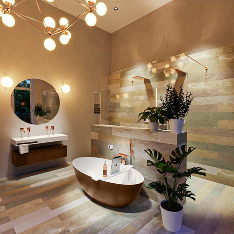 MONDIAZ FLOAT Baignoire îlot - 170x80cm - Rouille/talc SW491501