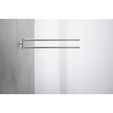 Duravit Karree 2-lids handdoekhouder - 45 cm - hoogglans chroom SW55123