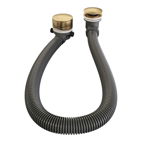 BRAUER Gold Edition mitigeur de baignoire encastré thermostatique - boutons poussoirs SET 03 - combinaison de remplissage de baignoire - douchette à main barre - flexible de douche - coude de raccordement mural - or brossé PVD SW925665
