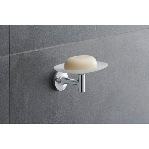 Duravit Starck T Zeephouder - wandmodel - 14x10.6cm -matglas - hoogglans chroom SW297110