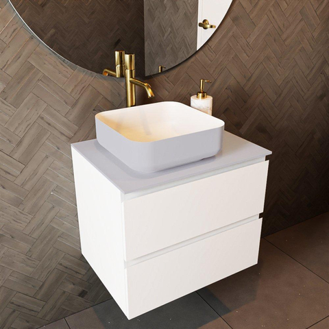 Mondiaz TOP 46 Topblad - 50x46x0.9cm - geschikt voor afdekplaat - Solid surface - Cale SW1020308