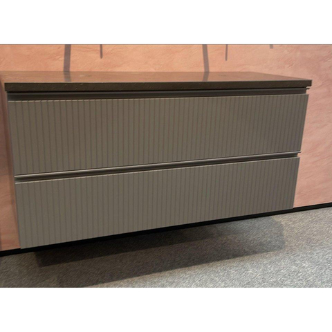 Saniclass Prime Blend Wastafelonderkast - 120x55x45.9cm - 2 lades - geintegreerde greep - MDF - mat antraciet incl Natuursteen afdekblad STORE45507