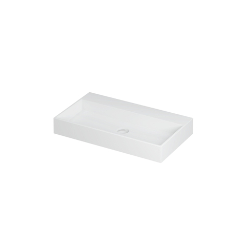 Ink United wastafel - 80x45x11cm - zonder kraangat - mat wit SW454553