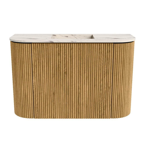 Mondiaz JOYA-DLUX 63.2cm toiletmeubel - ronding links en rechts kleur Oak - Wastafel FAYE positie Midden Zonder kraangat kleur Nata. SW1424058