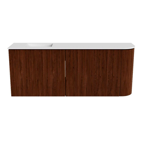 Mondiaz JOYA 101.6cm toiletmeubel - ronding rechts kleur Ruby - Wastafel FAYE positie Links 1 kraangat kleur Talc. SW1421822