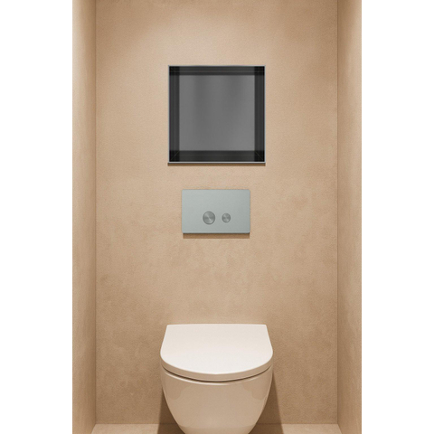 Hotbath &MORE Inbouwbox of inbouwnis - 30x30x10 - frameless - PVD - geborsteld gunmetal (antraciet) SW1246543