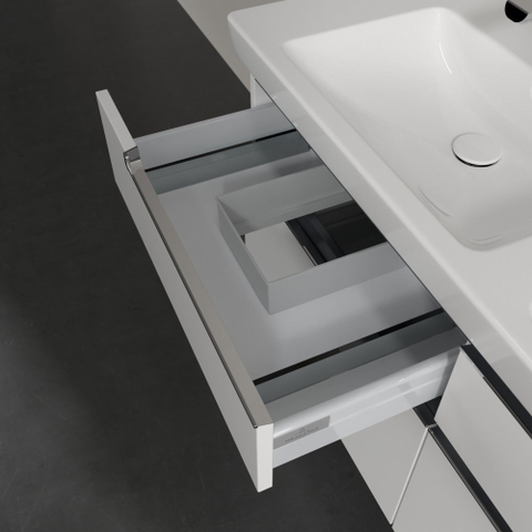Villeroy & Boch Subway 2.0 wastafelonderkast - 128.7x59cm - 4 lades - mat wit SW479834