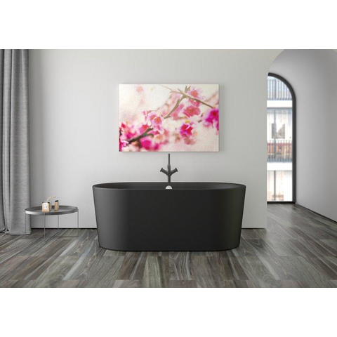Plieger Kansas Baignoire îlot - 155x80x60cm - avec arrivée d'eau - avec garniture de vidage et de trop-plein - avec pieds - acrylique - noir mat SW1027772