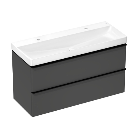 Hansgrohe Xelu Q wastafel - 120x48x8cm - 2 kraangaten - wit SW995273