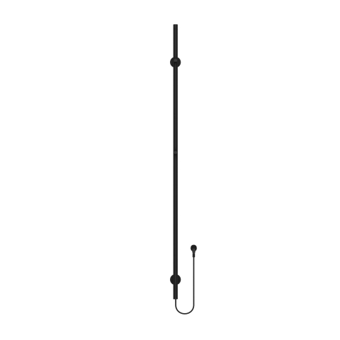 Belrad Rod handdoekradiator - 6.3x150cm - elektrisch - 60 watt - mat zwart SW1218430